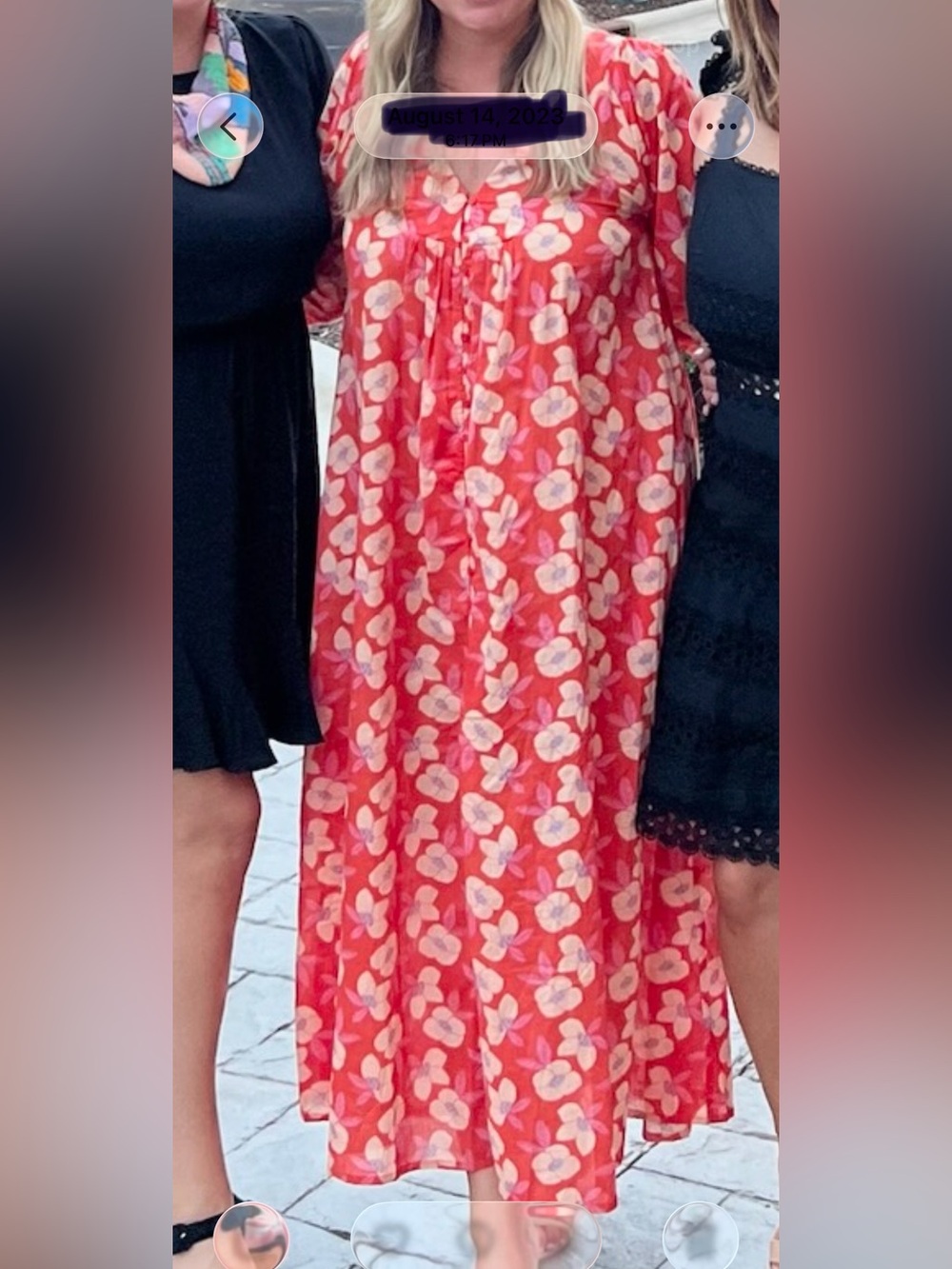Red Floral Maxi Dress with Puff Sleeves